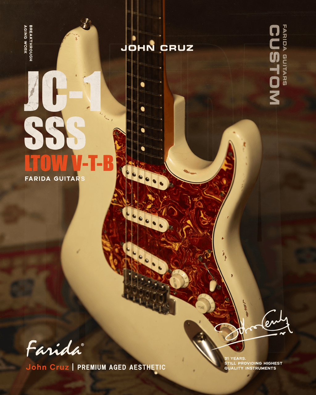 Farida x John Cruz | JC1 Custom Shop Relic Electric Guitar