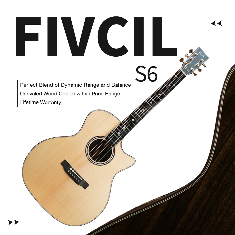 Fivcil S6 Orchestra Model 40 Inch Acoustic Guitar