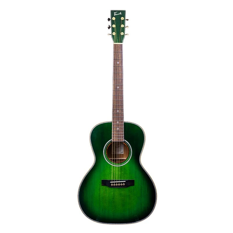 Fivcil MIC Mini Green Burst 38 Inch Parlor Acoustic Guitar