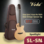 Voki Spotlight Hollow Slim-Body Acoustic-Electric Guitar