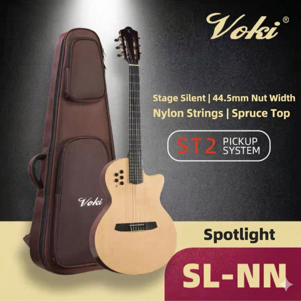 Voki Spotlight Hollow Slim-Body Acoustic-Electric Guitar