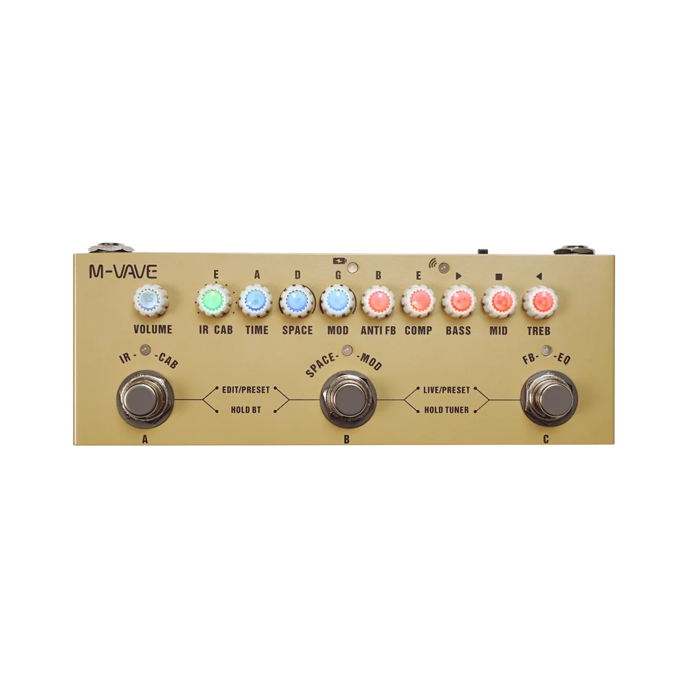 M-VAVE CUBE BABY AC acoustic guitar multi-effects processor front view