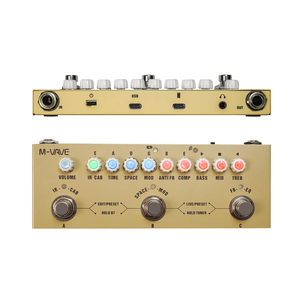 M-VAVE CUBE BABY AC multi-effects processor back panel