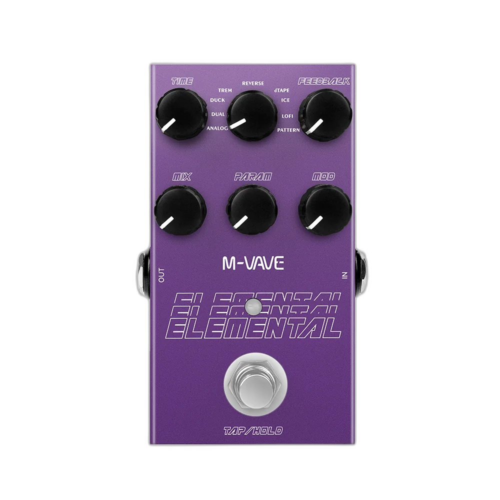 M-VAVE ELEMENTAL digital delay pedal front view