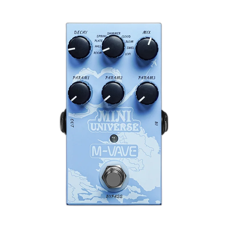 M-VAVE MINI-UNIVERSE reverb pedal front view