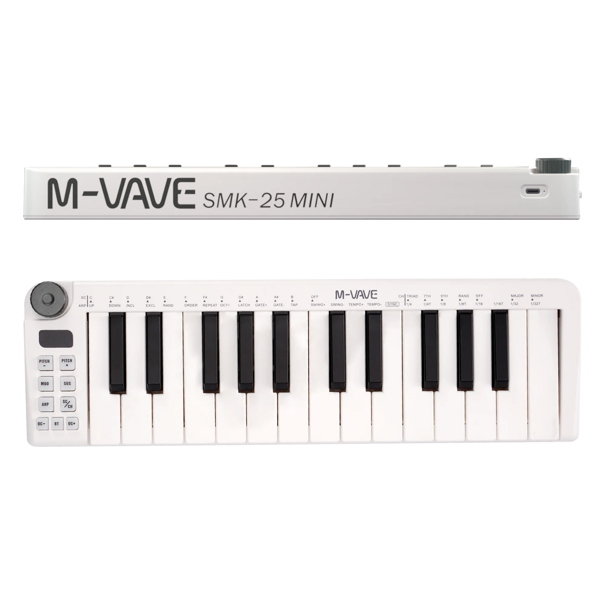 M-VAVE SMK25 Mini Compact Wireless MIDI Keyboard front view